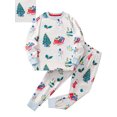 thumbnail image 1 of QEFJNO 3-8Y Girls and Boys Christmas Tree Pajamas 2-Piece Pjs Set Kids Long Sleeve and Pants Sleepwear Toddler Jammies, 1 of 8