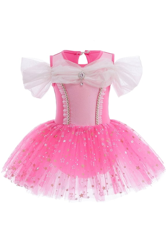 3-8Y Princess Ballet Leotards Tutu Dress for Little Girls Kids Ballerina Dancewear