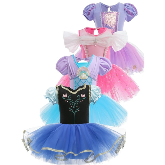QEFJNO 3-8Y Kids Girls Princess Ballet Dress Leotards Skirted Tutu Dancewear Ballerina Party Dresses 1 Piece