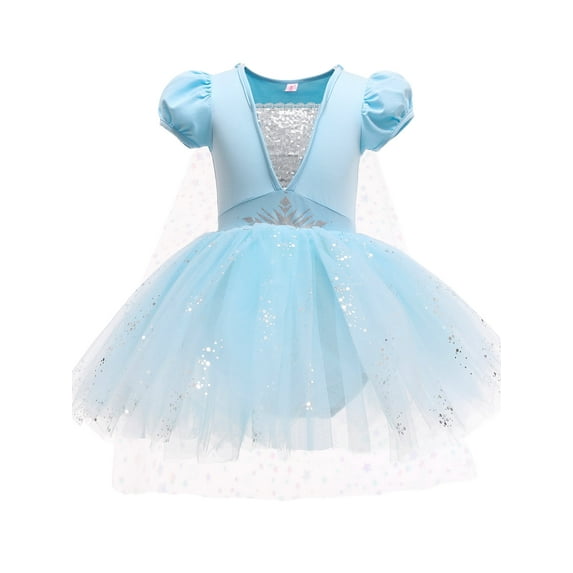 QEFJNO 3-8Y Princess Leotards for Girls Ballet Dance Tutu Skirted Ballerina Dress Birthday Party Dress Up