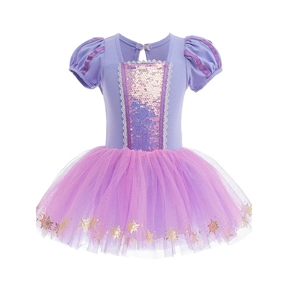 QEFJNO 3-8Y Toddler Girls Sequins Princess Leotards Ballet Dance Dress Kids Ballerina Tutu Dresses