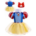 thumbnail image 1 of QEFJNO Baby Girls Princess Dress Up Clothes Velvet Birthday Romper Tutu Dress with Headband Halloween Christmas Party Outfits, 1 of 8