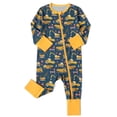 thumbnail image 1 of QEFJNO Bamboo Viscose Baby Boys One-Piece Footies Pajamas, Zipper Romper with Mitten, Footless Sleepers - Engineering Vehicle, 1 of 7