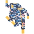 thumbnail image 1 of QEFJNO Bamboo Viscose Baby Girls One-Piece Footies Pajamas, Zipper Romper with Mitten, Footless Sleepers - Clouds, 1 of 9