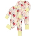 thumbnail image 1 of QEFJNO Bamboo Viscose Baby Girls One-Piece Footies Pajamas, Zipper Romper with Mitten, Footless Sleepers - Ladybug, 1 of 8