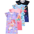 thumbnail image 1 of QEFJNO Kids Girls Nightgown Mermaid Dress Sleepwear 3-12 Years Pajamas Nightgowns for Little / Big Girls Nightshirt Nightie, 1 of 11