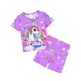 thumbnail image 1 of QEFJNO Kids Girls Pajamas Set 2 PCS Short Sleeve Top and Shorts Pants for Toddler Girls Unicorn Pjs Size 3-12Y, 1 of 10