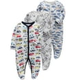 thumbnail image 1 of QEFJNO Newborn Baby Boys' 3-pack Sleep and Play Footies Pajamas One-Piece Sleeper Button Jumpsuit Cotton Cartoons PJs, 1 of 12