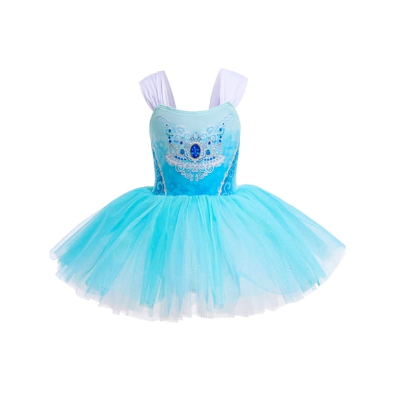 QEFJNO Princess Leotards Ballet Dance Dress for Girls Tutu Skirted Ballerina Dress Birthday Party