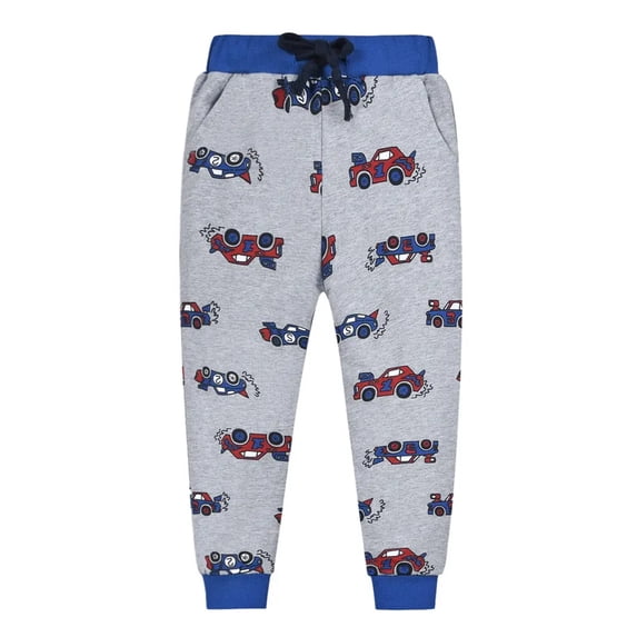 QEFJNO Toddler and Little Boys Cotton Pull On Active Jogger Pants Casual Sweatpants with Drawstring Size 2-7T