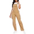 thumbnail image 1 of QELUSQELUS Women Dungaree Bib Overall Multi Functional Pockets Solid Outwear Cargo Jumpsuit, 1 of 5