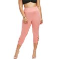 thumbnail image 1 of QELUSQELUS Women Stretch Legging High Rise Hollow Skinny Solid Yoga Cropped Pant, 1 of 3