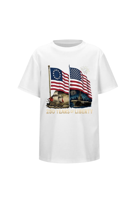 QEMAUUA 4th of July Celebration Shirt Bo_ys Patriotic Graphic Tee