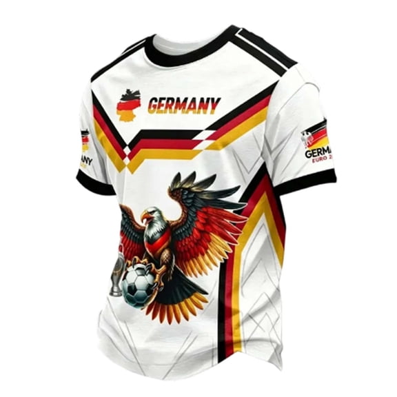 QEMAUUA Men's Germany Soccer Vintage Stonewashed T-shirt Heavyweight Cotton Deutschland Football Fan Tee 2026 Soccer Game