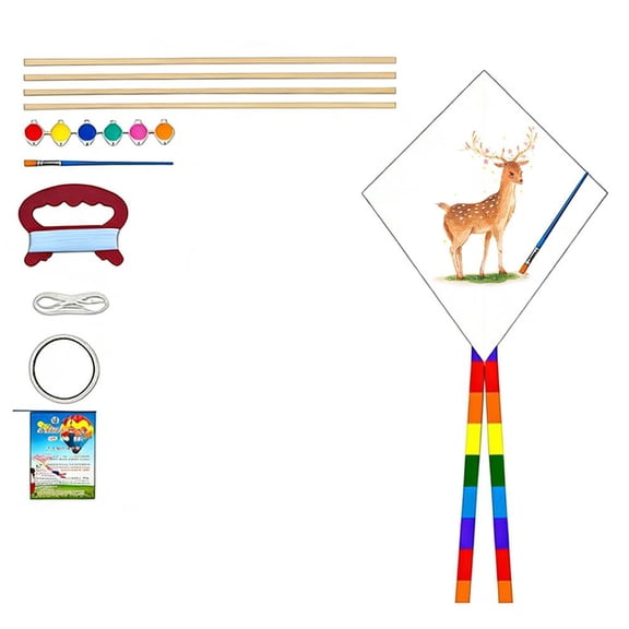 QENASHAING DIY Kite Kit, 24 in Wingspan, Easy Assembly for Stable Flight, Perfect for Family Fun at the Park or Beach