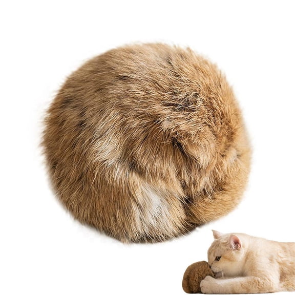 QENASHAING Fluffy Cat Play Ball, 2-4 inch, Lightweight Design for Easy Scratching, Perfect for Interactive Games with Teaser Sticks Indoors or Outdoors