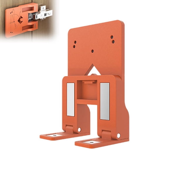 QENASHAING Hinge Jig with Double-Sided Magnets, 2.6 in Wide, Ensures Stable Drilling for 1.38 in Hinges, DIY Cabinet Door Gap Setup Assistant
