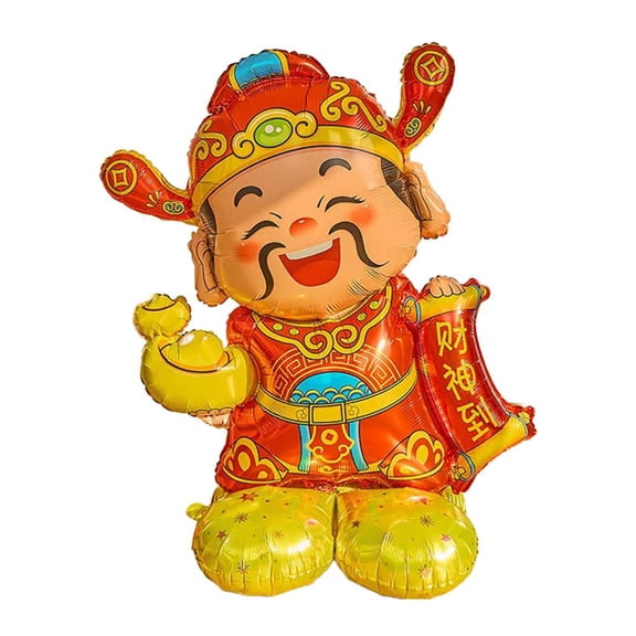 QENASHAING Large Foil Balloon, 31.5 x 61.0 in for Self-Standing Display, Perfect for Lunar New Year and Prosperity Celebrations