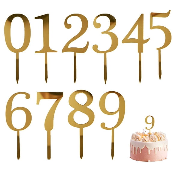 QENASHAING Transparent Cake Topper Numbers, 4.33 Inch, Non-Yellowing Acrylic Material, Highlight Dessert Table Aesthetics for Any Celebration