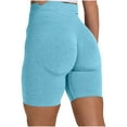 thumbnail image 1 of QENGING Clothes Ladies Yoga Shorts Fitness Pants Gym Shorts Tight-fitting Stretch Hip-Up Pants Summer Rollback Light Blue M, 1 of 7