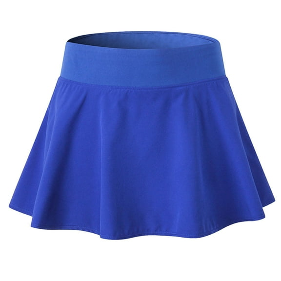 QENGING Clearance Tennis Skirts Loose Fake Two-piece Anti-peeping Quick-drying Running Fitness Skirt Summer Rollback Blue M