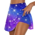 thumbnail image 1 of QENGING Clothes Tennis Skirts Pleated Athletic Stretchy Short Yoga Fake Two Piece Trouser Skirt Shorts Summer Rollback Blue L, 1 of 6