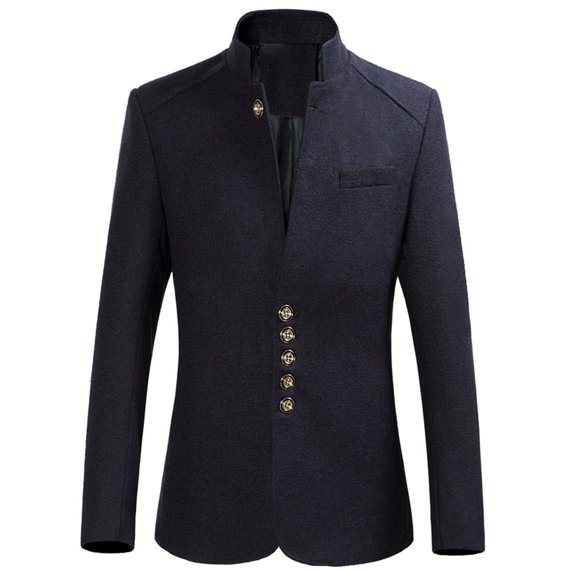 QENGING Men's Suit Jacket Autumn Winter Fashion Single Buckle Large Size Long Sleeve Suit Coat Deals of The Day