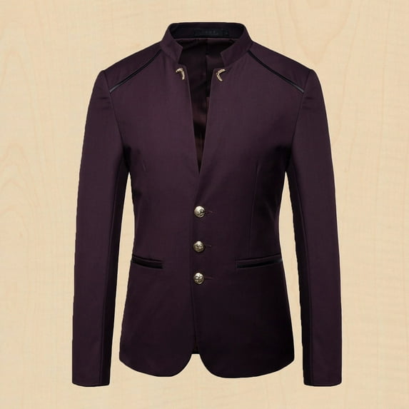 QENGING Men's Suit Jacket Formal Blazer Suit Casual Suit Button Decorative Suit Coat for Home Party Outdoor