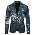 thumbnail image 1 of QENGING Men's Suit Jacket One Button Floral Suit Performance Suit Long Sleeve Tops Blazer Lapel Suit for Home Party Outdoor, 1 of 4