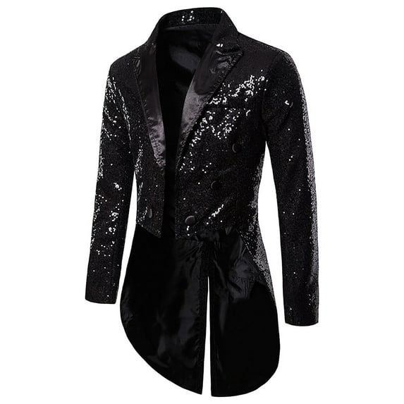 QENGING Men's Suit Jacket Party Tuxedos Fashion Personality Sequins Casual Suit Blazer Jacket of The Day