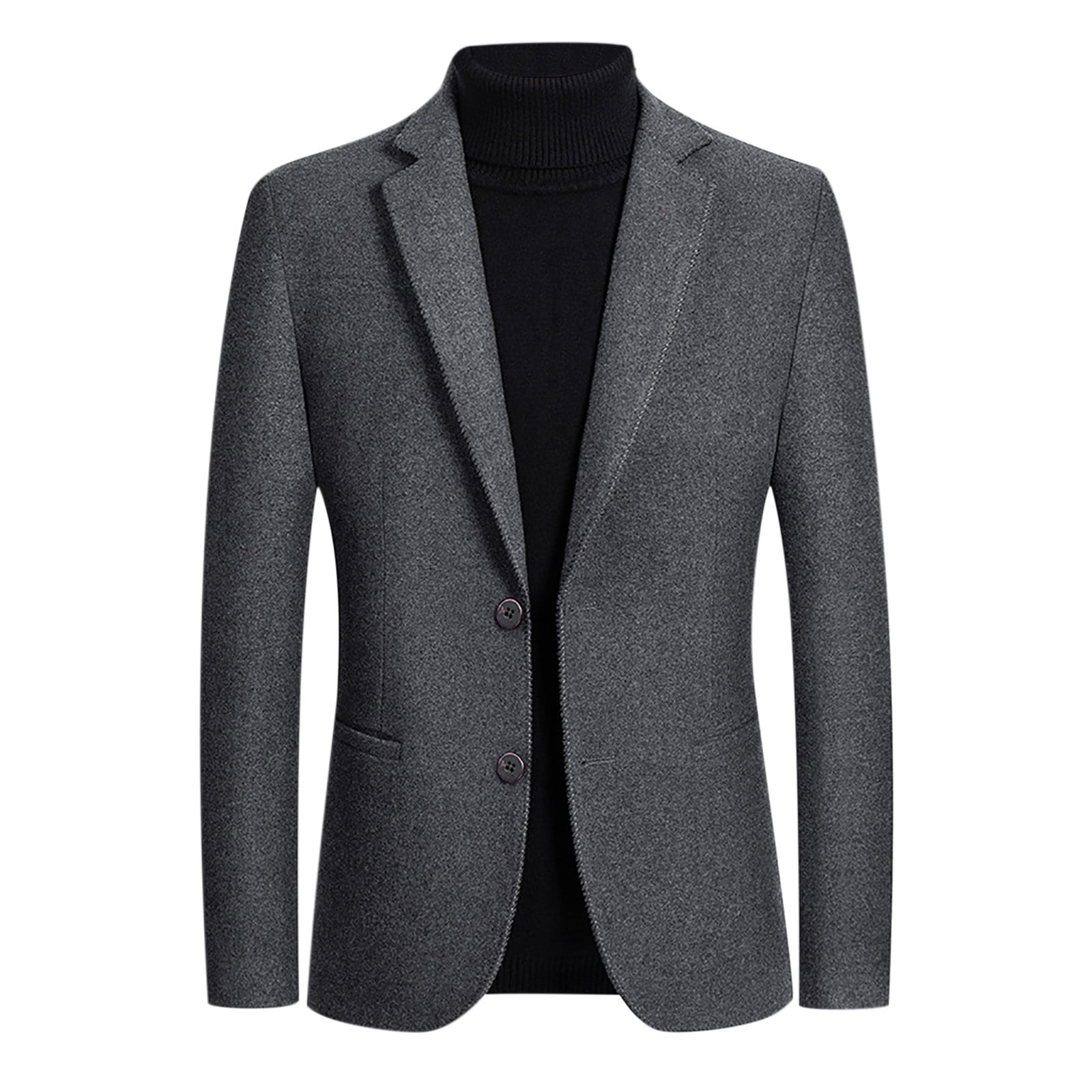QENGING Men's Suit Jacket Single Breasted Plian Suit Business Slim Fit ...