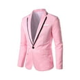 thumbnail image 1 of QENGING Men's Suit Jacket Slim Fit Suit Solid Color Dress Business Casual Single Blazer Suit Deals of The Day, 1 of 1