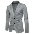 thumbnail image 1 of QENGING Men's Suit Jacket Slim-fit Solid Blazer Suit Collar Casual Small Suit Coat Suits & Suit Separates for Home Party Outdoor, 1 of 9