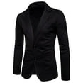 thumbnail image 1 of QENGING Men's Suit Jacket Slim-fit Solid Blazer Suit Collar Casual Small Suit Coat Suits & Suit Separates for Home Party Outdoor, 1 of 4