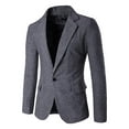 thumbnail image 1 of QENGING Men's Suit Jacket Solid Color Business Slim Fit Suit Personality Casual Suit Blazer Jacket for Casual Home Holiday, 1 of 7