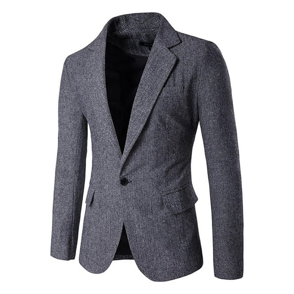 QENGING Men's Suit Jacket Solid Color Business Slim Fit Suit Personality Casual Suit Blazer Jacket for Casual Home Holiday