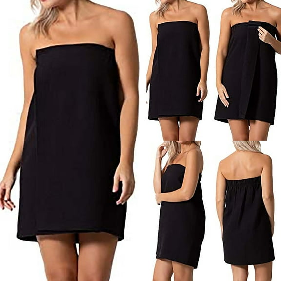 QENGING Summer Skirts for Women Flare Bath Towel Solid Color Tube Top Bath Towel Beach Skirt Casual