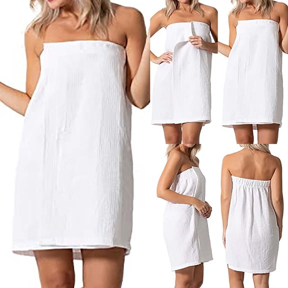 QENGING Summer Skirts for Women Flare Bath Towel Solid Color Tube Top Bath Towel Beach Skirt Casual