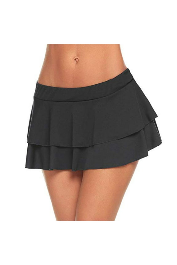 QENGING Summer Skirts for Women Flare Club Low-Waisted Party and Evening Mini Skirt Casual
