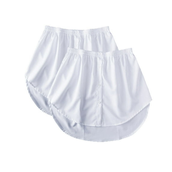 QENGING Summer Skirts for Women Mini Underskirt Lower Skirt Sweep Shirt Extension Skirt with Buttons Shirt Extension Layering Top Bottom Pack Of 2