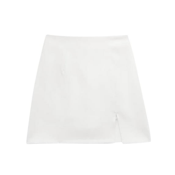 QENGING Summer Skirts for Women New Flare Style Long Sleeve Solid Color Double Breasted Suit Short Skirt Casual