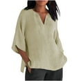 thumbnail image 1 of QENGING Summer Tops for Women 2023 Lightweight Casual Floral Printing V-Neck Short Sleeve Loose T-Shirt Pullover Tee, 1 of 6