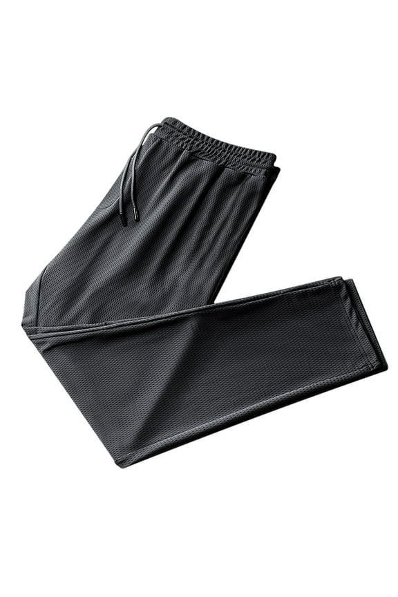 QENGING Sweat Pants for Men Ice Silk Fitness Running Stretch Yoga Pant Soft Cotton Yoga Sweatpants 5XL Casual Clothes