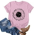 thumbnail image 1 of QENGING Women's Short Sleeve Crewneck Floral Printed Plus Size T-shirt Casual Shirt Juniors Tops on, 1 of 1