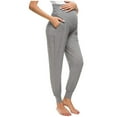 thumbnail image 1 of QENGING Womens Pants Maternity Print Solid Color Casual Stretchy Comfortable Lounge Sweatpants Gray 2XL on Clearance, 1 of 9