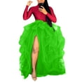 thumbnail image 1 of QENGING Womens Skirt Summer Tulle Long Skirt High Waist Ruffle Floor Length Wedding Puffy Maxi Skirts Casual, 1 of 7