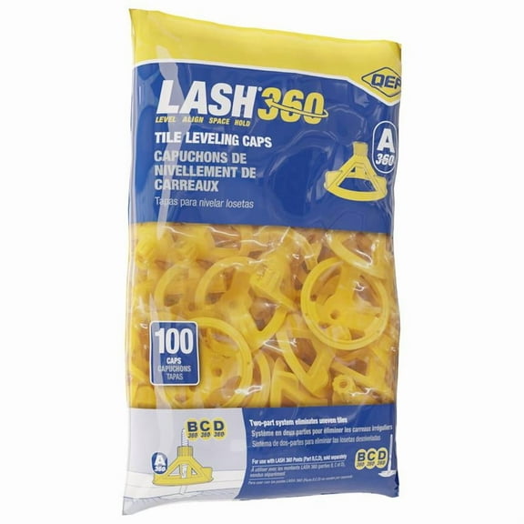 QEP 2037965 4.7 in. Lash Plastic Tile Leveling Cap - Yellow - 100 Piece