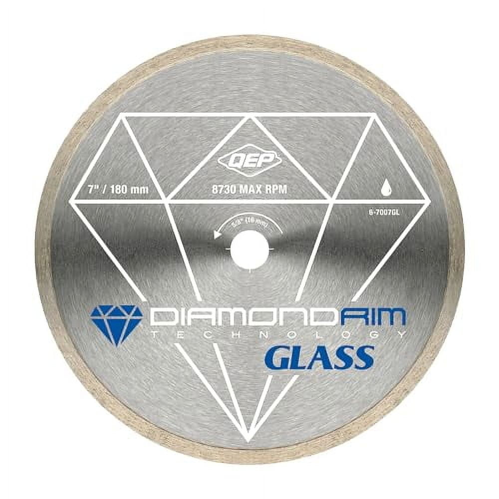 QEP 7-Inch Wet Tile Saw Diamond Blade – Continuous Rim, 5/8 Arbor, Model 6-7007GL 2 thumbnail image