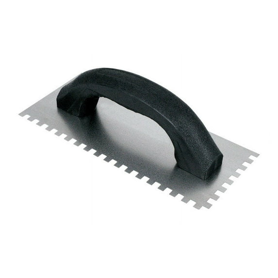 Square Notch Mortar Trowel, Full Hard, 9 x 4-In.