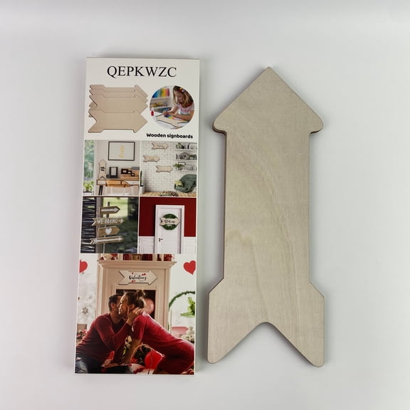 QEPKWZC Wooden signboards,Wooden Arrow Shape Cutouts Unfinished Arrow Wood Sign Blank Arrow Hanging Wooden Plaque Large Wood Arrow Slice for DIY Craft Signboard Decoration Ornament,15.7 x 5.9 Inch